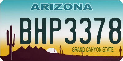AZ license plate BHP3378