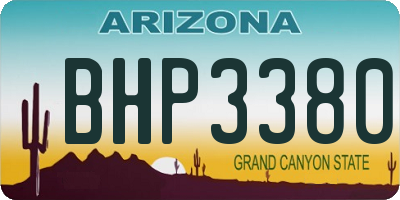 AZ license plate BHP3380