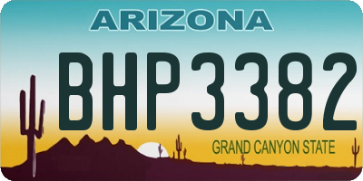 AZ license plate BHP3382