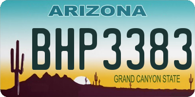 AZ license plate BHP3383