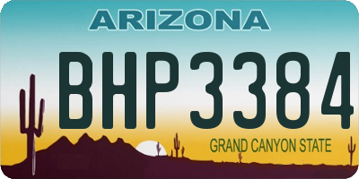 AZ license plate BHP3384