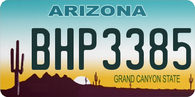 AZ license plate BHP3385