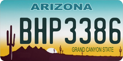 AZ license plate BHP3386