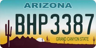 AZ license plate BHP3387