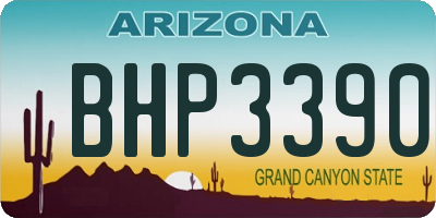 AZ license plate BHP3390