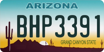 AZ license plate BHP3391