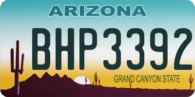 AZ license plate BHP3392