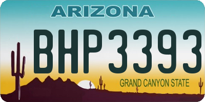AZ license plate BHP3393