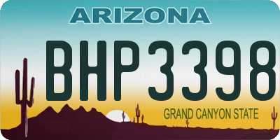AZ license plate BHP3398