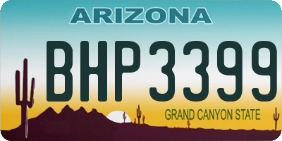 AZ license plate BHP3399