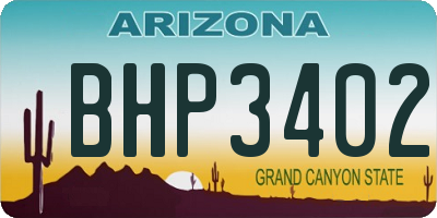 AZ license plate BHP3402