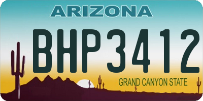 AZ license plate BHP3412