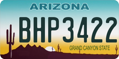AZ license plate BHP3422