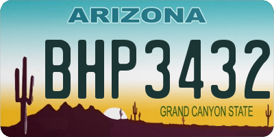 AZ license plate BHP3432