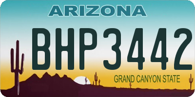 AZ license plate BHP3442