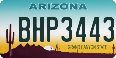 AZ license plate BHP3443