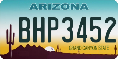 AZ license plate BHP3452
