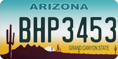 AZ license plate BHP3453