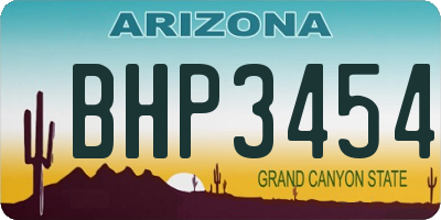 AZ license plate BHP3454