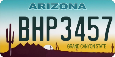 AZ license plate BHP3457