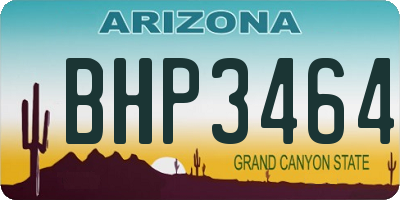 AZ license plate BHP3464