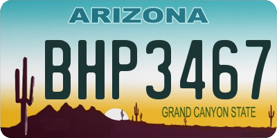 AZ license plate BHP3467