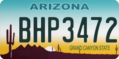 AZ license plate BHP3472