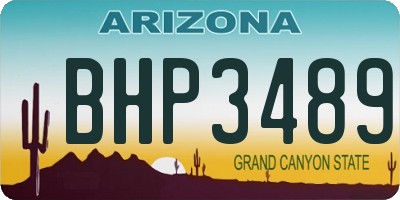 AZ license plate BHP3489