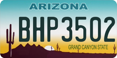 AZ license plate BHP3502