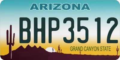 AZ license plate BHP3512