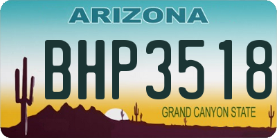 AZ license plate BHP3518