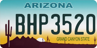 AZ license plate BHP3520