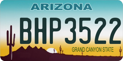 AZ license plate BHP3522