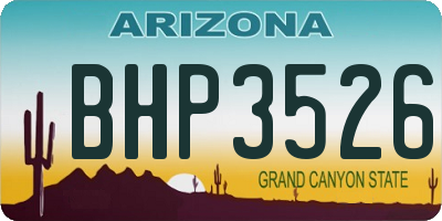 AZ license plate BHP3526