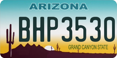 AZ license plate BHP3530