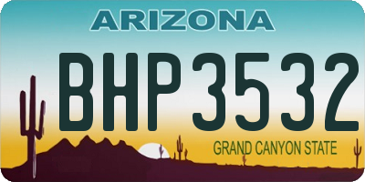 AZ license plate BHP3532