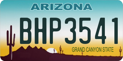AZ license plate BHP3541