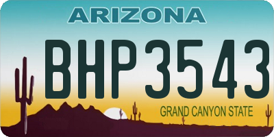 AZ license plate BHP3543