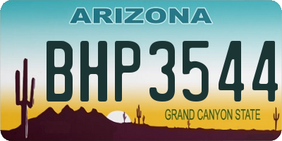 AZ license plate BHP3544