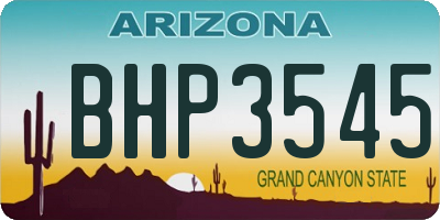 AZ license plate BHP3545