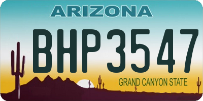 AZ license plate BHP3547