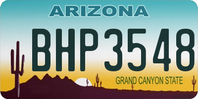 AZ license plate BHP3548