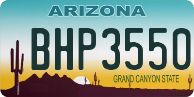 AZ license plate BHP3550