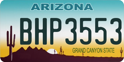 AZ license plate BHP3553
