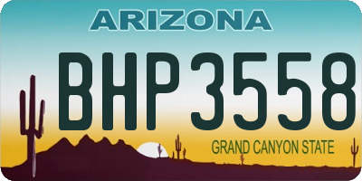 AZ license plate BHP3558
