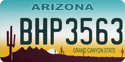 AZ license plate BHP3563