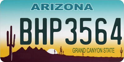 AZ license plate BHP3564