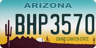 AZ license plate BHP3570