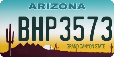 AZ license plate BHP3573
