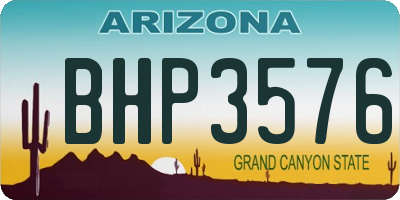 AZ license plate BHP3576